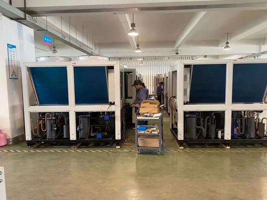bomba de calor variável da cascata da frequência da baixa temperatura de 52Kw R410A para o matadouro